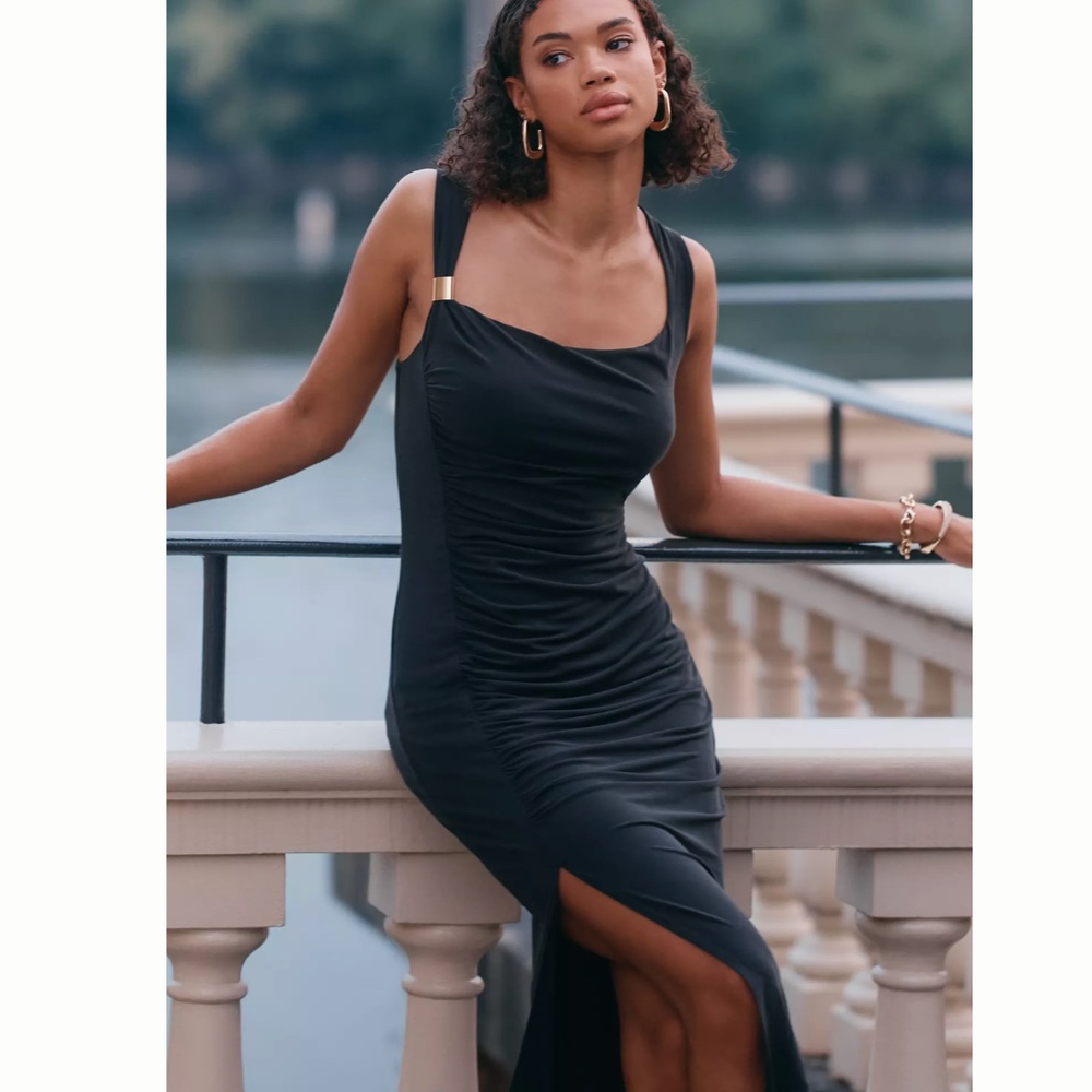 NWT By Anthropologie Square-Neck Knit Midi Dress | Sleeveless Feminine